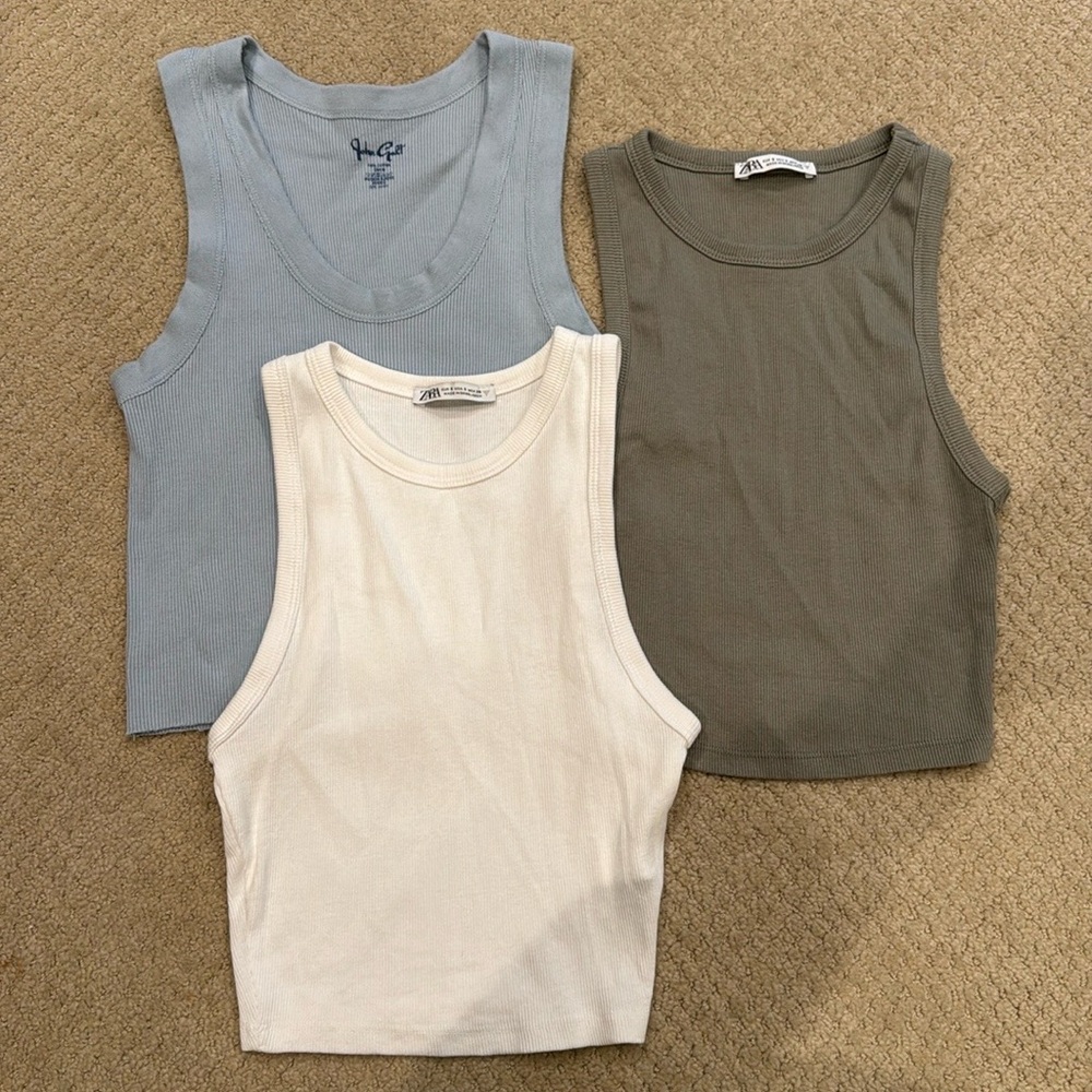 Blue John Galt tank only + Brandy Melville shorts only